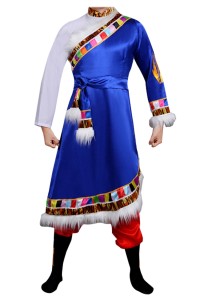 Custom-made ethnic minority dance costumes, custom-made adult female Tibetan performance costumes, Tibetan costumes, Tibetan dance costumes for women SKDO015 side view